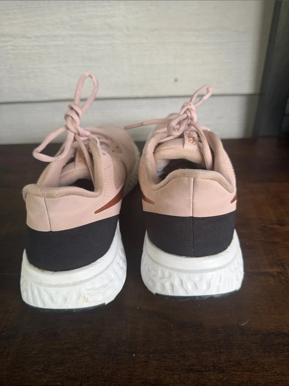 Nike Women's Pink React Foam Running Shoes with Metallic Swoosh
